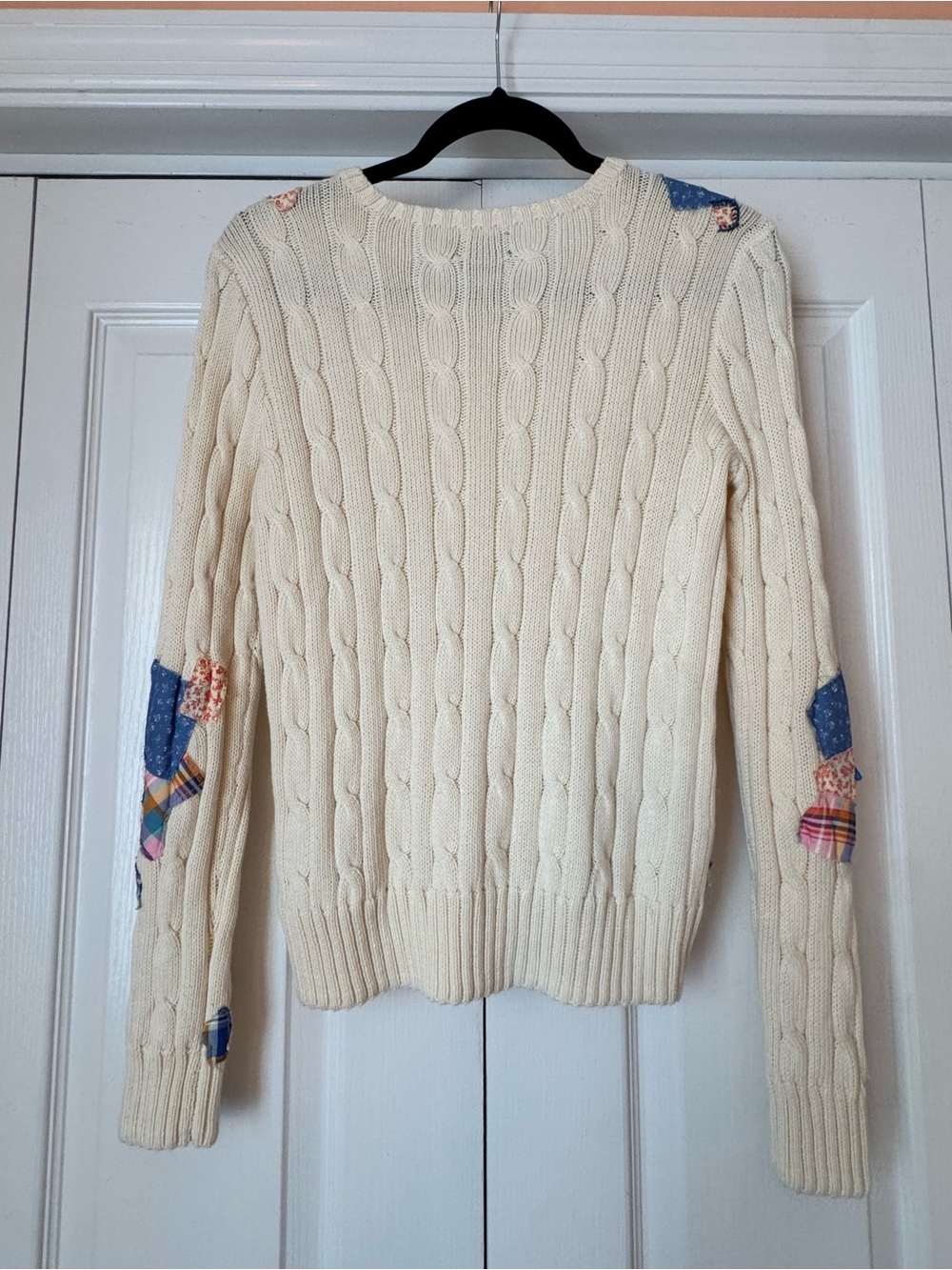 Polo by Ralph Lauren Cream Cable-Knit Madras Patchwork Quilt Sweater - Picture 2 of 9